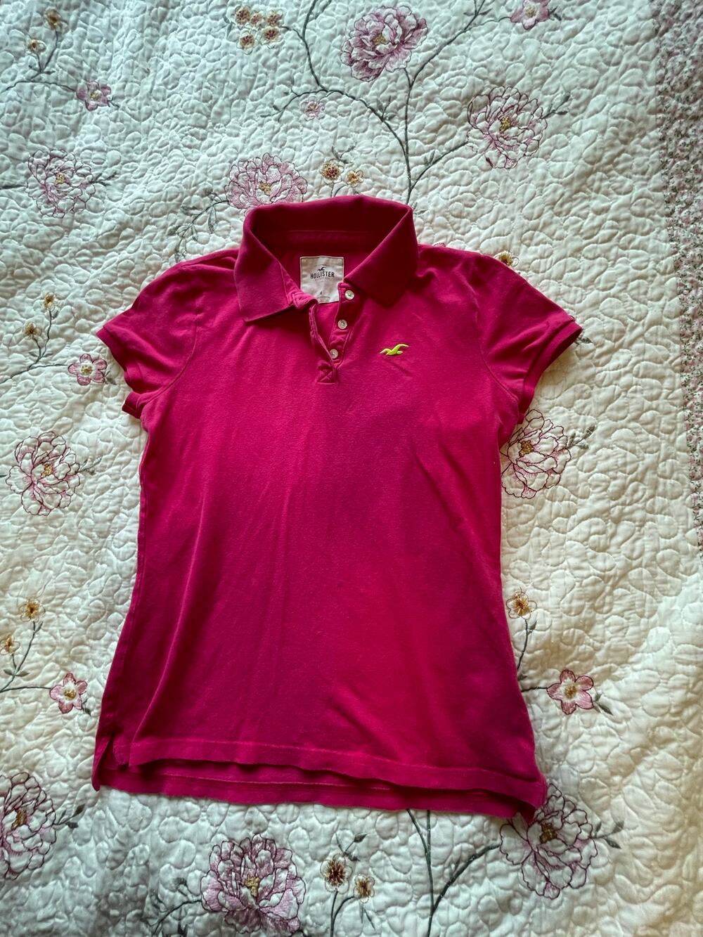 pink vintage hollister polo